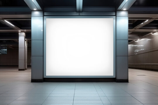 Subway station billboard png mockup, transparent design