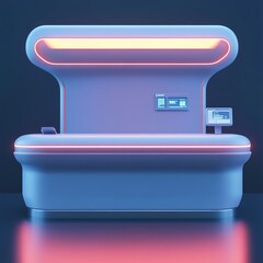 3D Icon: Help Desk for Passenger Assistance Illustration Logo