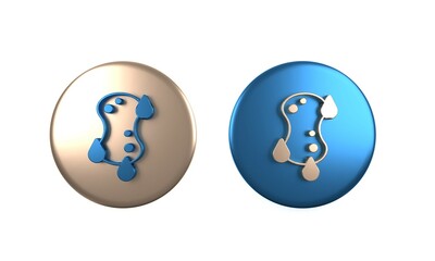 Colorful Sponge icon isolated on white background. Wisp of bast for washing dishes. Cleaning service logo. Circle button. 3D render illustration
