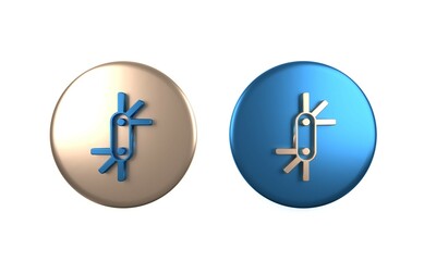 Colorful Tool allen keys icon isolated on white background. Circle button. 3D render illustration