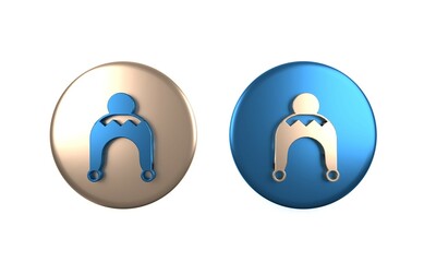 Colorful Winter hat icon isolated on white background. Circle button. 3D render illustration