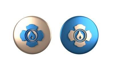 Colorful Firefighter icon isolated on white background. Circle button. 3D render illustration