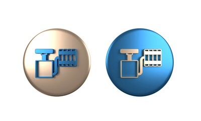 Colorful Handle detonator for dynamite icon isolated on white background. Circle button. 3D render illustration