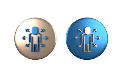 Fototapeta premium Colorful Multitasking manager working icon isolated on white background. Circle button. 3D render illustration