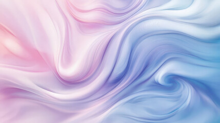 Fototapeta premium Soft fluid swirls of pale lavender, blush pink, and sky blue blending into one another in a smooth and gentle gradient.