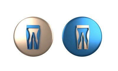 Colorful Leggings icon isolated on white background. Circle button. 3D render illustration
