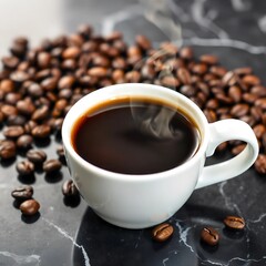 Fototapeta premium cup of coffee with beans