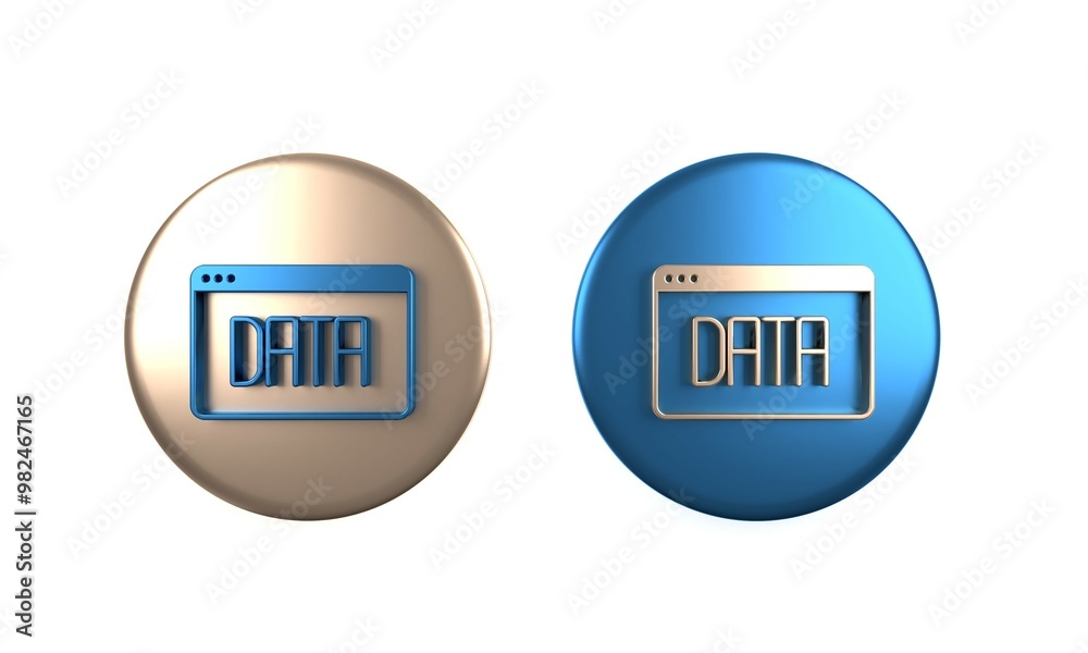Poster colorful data analysis icon isolated on white background. business data analysis process, statistics