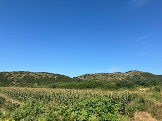 Wild scenery of northern China's countryside, beautiful farmland and reservoirs