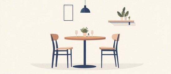 Dining Space Featuring A Wooden Round Table And Chairs