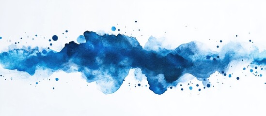 Obraz premium Blue Watercolor Splash On White Background Liquid Paint