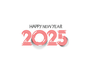 Happy New Year 2025 Text Typography Design Element flyer, banner design.