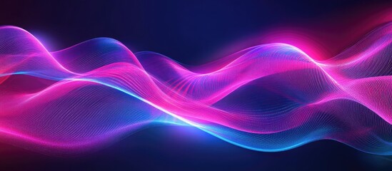 Fototapeta premium Glowing Waves And Lines On Neon Background Energy And Electricity