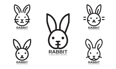 vector set of easter rabbits