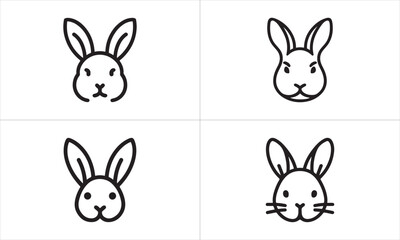 vector set of easter rabbits