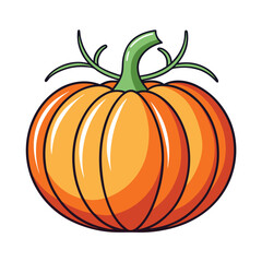 Pumpkin vegetable line art vector
