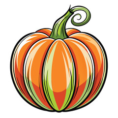 Pumpkin vegetable line art vector
