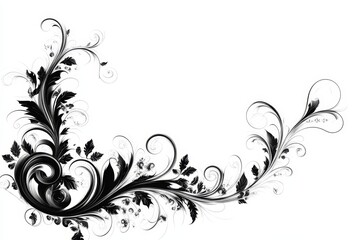 Black and White Floral Design