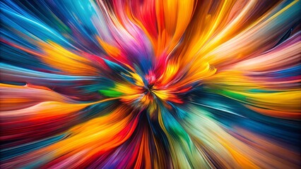 Obraz premium This artwork radiates with energetic hues and fluid forms, capturing the essence of movement while immersing the