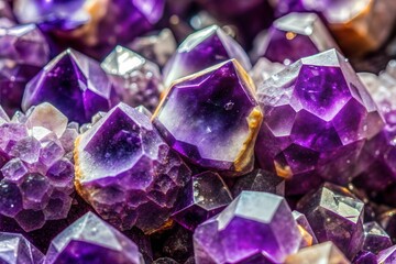 Fototapeta premium Close-up of amethyst crystal showing intricate facets