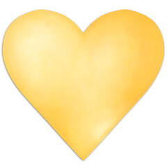 Soft Yellow Heart Love Watercolor on Transparent Background