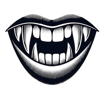 recommend clip art: The silhouette image of vampire fangs. 