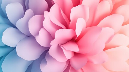 Obraz premium New Year 2025, vibrant floral motifs, abstract flowers, soft pastel hues, botanical elegance, delicate and captivating, 3D illustration, Copy for text, no text, no logo