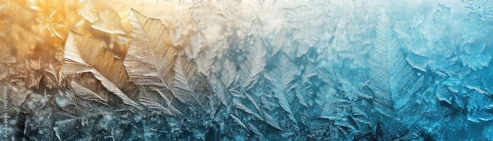 Poster abstract ice texture with vibrant colors, showcasing intricate patterns and reflections, perfect for