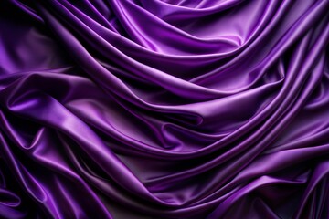 Obraz premium Luxurious purple satin fabric close-up with smooth drape