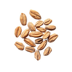Obraz premium Close-up of brown seeds on a black background, highlighting their texture and shape, perfect for food, agriculture, or nature themes.