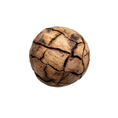 Obraz premium Detailed close-up of a cracked and textured spherical object, showcasing its unique patterns and earthy tones.