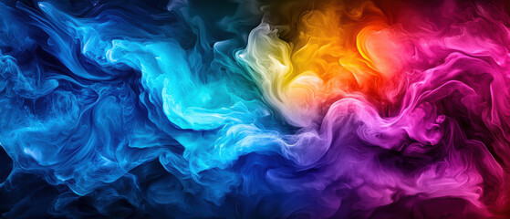 A glowing river of colors flowing through an abstract, dreamlike landscape, symbolizing the creative flow of ideas