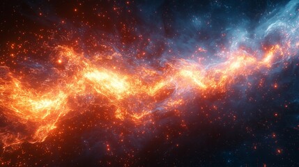 Fototapeta premium Vibrant Cosmic Energy Flow in Deep Space