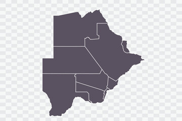 Botswana Map Smoke Color on White Background quality files Png