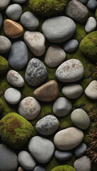 Background of stones and moss