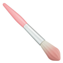 Pink brush 3d illustration featuring a variety of makeup tools, beauty products, and cosmetic accessories