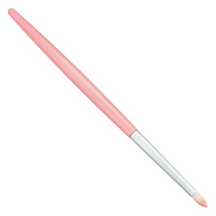 Pink brush 3d illustration with makeup brushes, beauty essentials, and a collection of cosmetic accessories