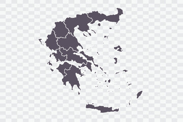 Obraz premium Greece Map Smoke Color on White Background quality files Png