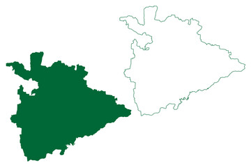 Fototapeta premium Koppal district (Karnataka State, Republic of India, Gulbarga division) map vector illustration, scribble sketch Koppal map