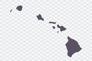 HAWAII Map Smoke Color on White Background quality files Png