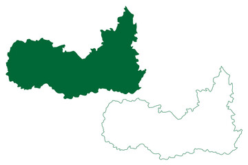 Kulgam district (Jammu and Kashmir union territory, Republic of India) map vector illustration, scribble sketch Kolgom map