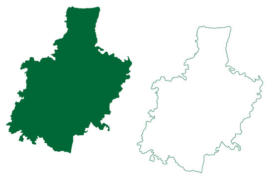Kolar district (Karnataka State, Republic of India, Bangalore division) map vector illustration, scribble sketch Kolar map