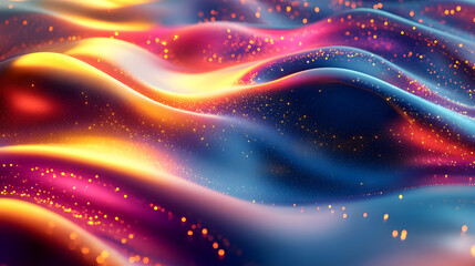 Obraz premium 3D Glowing Abstract Art for Promotional Offers: Vibrant Digital Design with Dynamic Colors and Light Effects for Online Marketing Campaigns