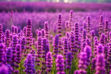 Obraz premium Lavender field in full bloom with vibrant purple hues