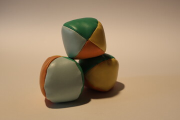 Juggling balls on a white background