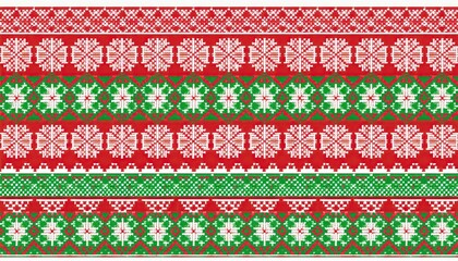 Christmas and New Year red and white seamless pattern