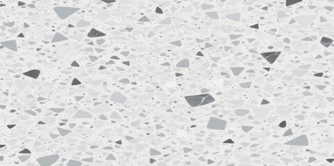 Terrazzo texture. Polished concrete floor and wall pattern. Old terrazzo flooring in seamless patterns texture , polished light gray, black and white stone for background. 