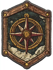 A vintage compass with a wooden frame.