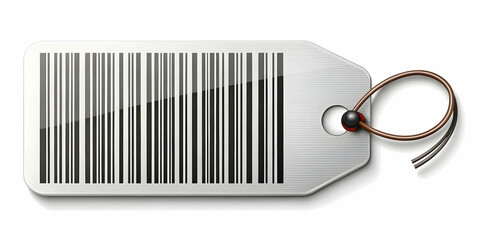 Sleek Isolated Price Tag with Barcode Icon Vector Illustration for Retail Promotions and Marketing Campaigns on White Background