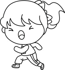 a vector of a girl sprinting